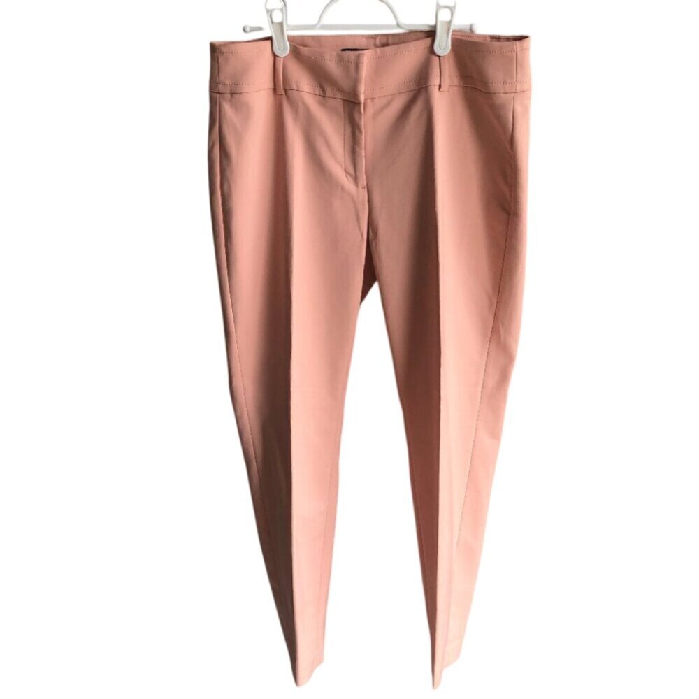 RW&CO Suiting Slim Leg Ankle Length Curvy Fit Coral Pink Office Dress Pant Sz 10